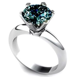 Blue Moissanite Diamond Engagement Ring